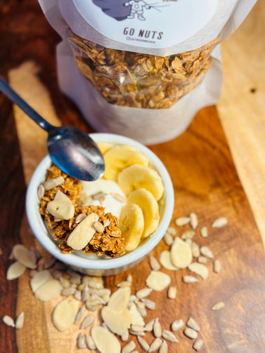 GoNuts Granola with Banana Topping